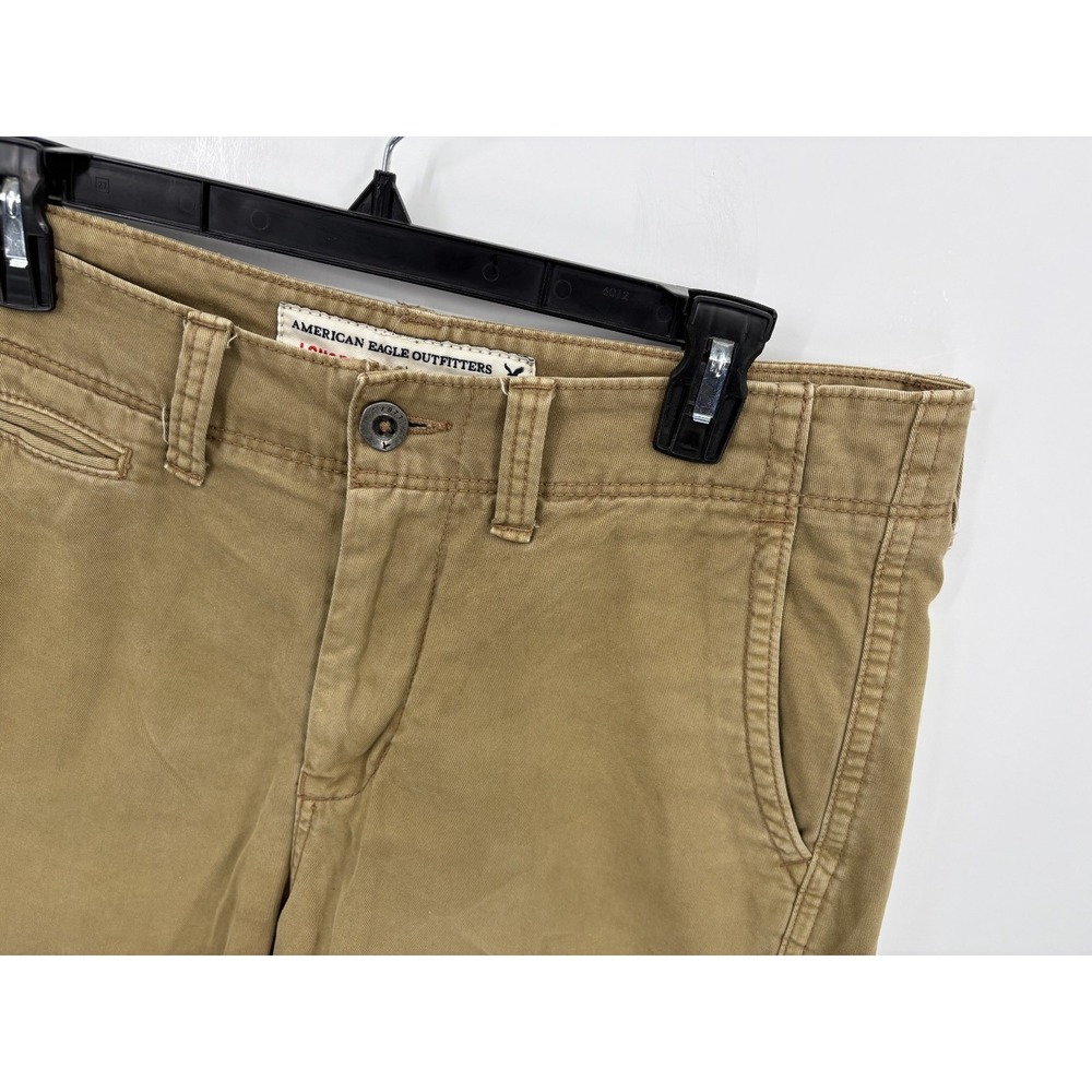 American Eagle Men's Khaki Chino Longboard Shorts Button Pockets, Size 32 - Picture 3 of 7